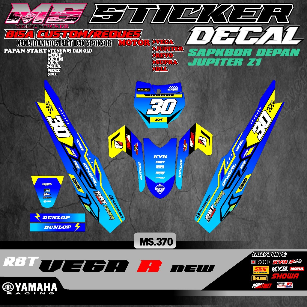 Sticker DECAL RBT MOTOR VEGA R NEW FULL BODY MOTOR SUPERMOTO RBT MOST ...