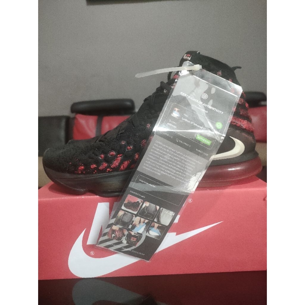 Nike Lebron 17 Black Infrared Basketball Size 45 insole 29 | Shopee ...