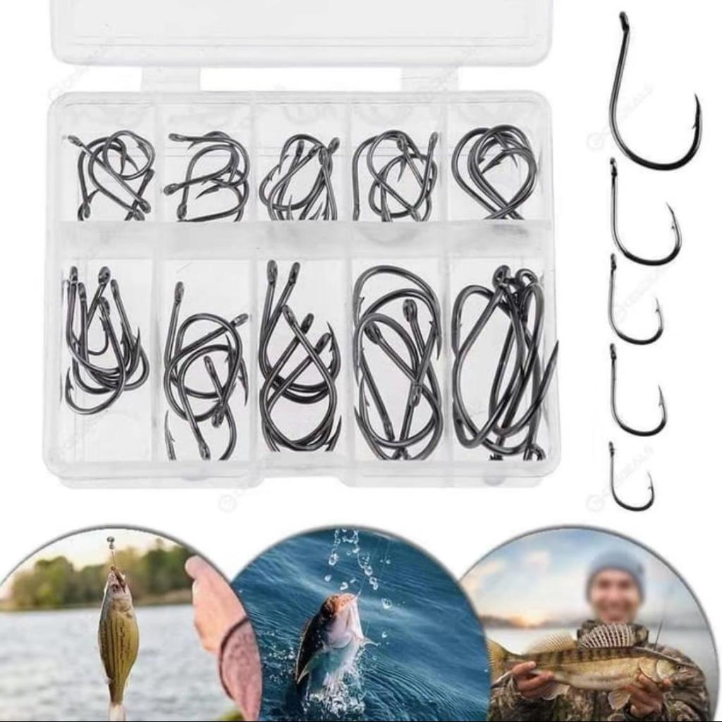 MATA Fishing Hook Package HOOK Set Size 3-12 with Box | Shopee Philippines