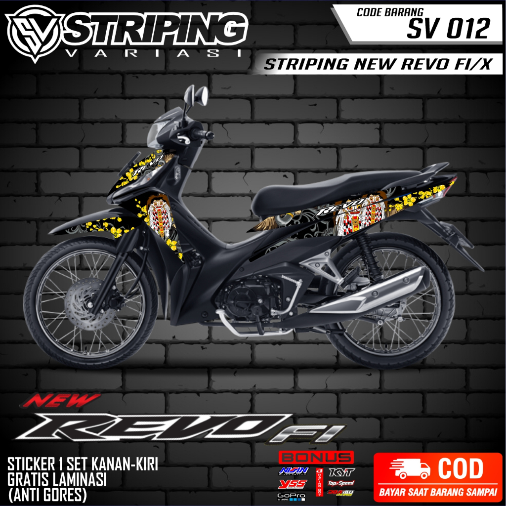 NEW REVO FI STRIPING STICKER - REVO FI STICKER WITH BALI BARONG MOTIF ...