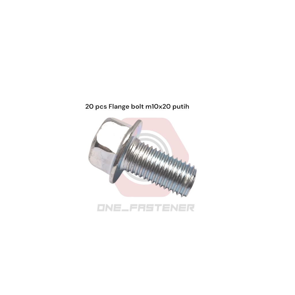 20 pcs Flange Bolts Bolt M10x20 White 1.25 Key Cap 14 Flange 2cm M10 ...