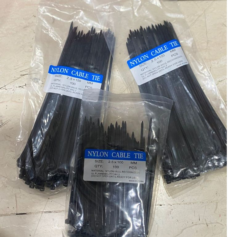 Cable Ties Black Cable Ties 2.5MM Cable Ties 1 Pack 100 PCS Nylon ...