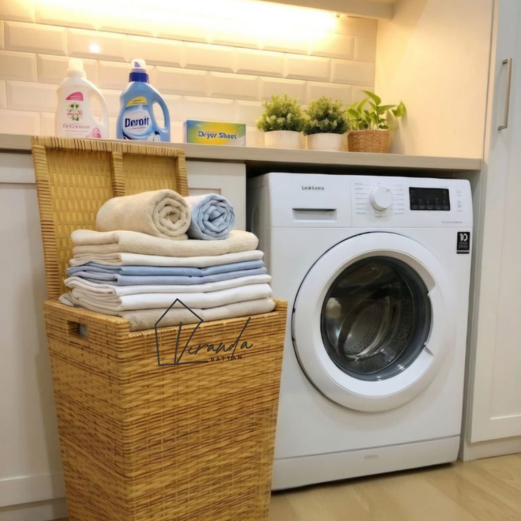 SYNTHETIC RATTAN WOVEN LAUNDRY BOX FOR DIRTY DRY CLOTHES CLEAN ...