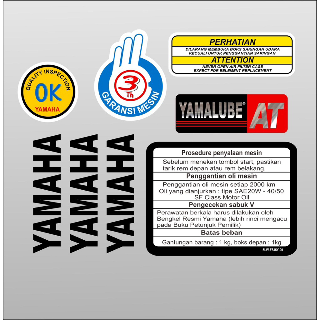 Yamaha mio 5LW warning stickers (8pcs) | Shopee Philippines