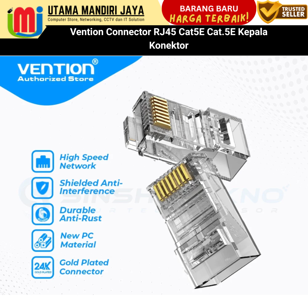 Vention Connector RJ45 Cat5E Cat.5E Connector Head - Unit | Shopee ...