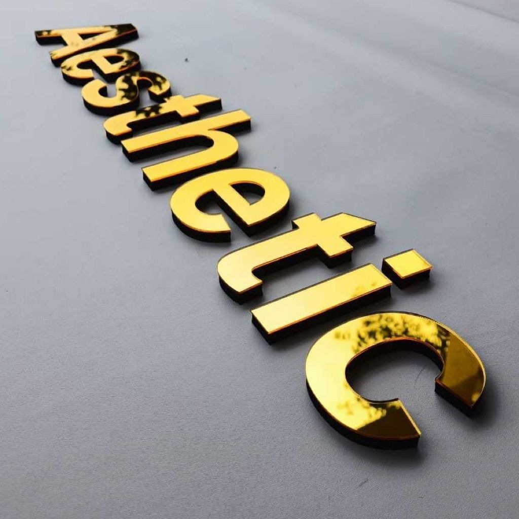Acrylic Embossed Letters and Numbers GOLD + 1cm Sponge Custom Wall ...