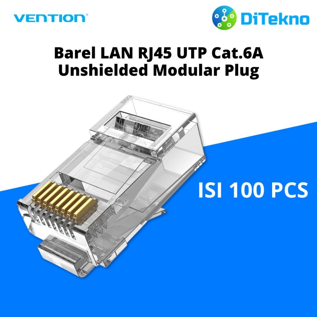 Vention Barrel LAN RJ45 UTP Cat 6A Unshielded Modular Plug contents 100 ...