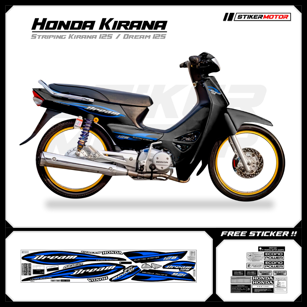 KIR11 Striping Sticker Honda Kirana 125 Honda Dream 125 ncx Variation ...