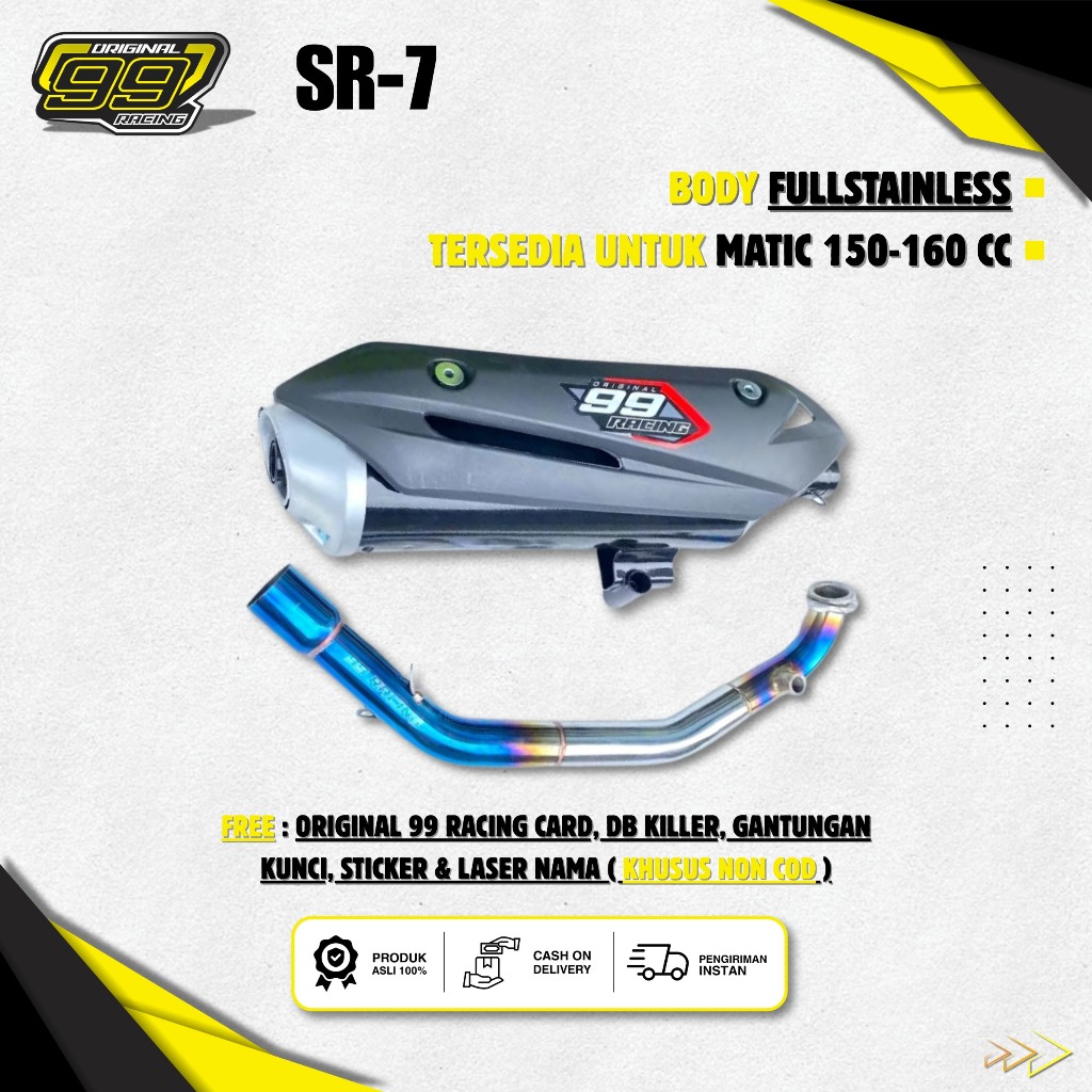 Standard Racing Exhaust Aerox Nmax Pcx Original 99 Racing Type SR7 Free ...
