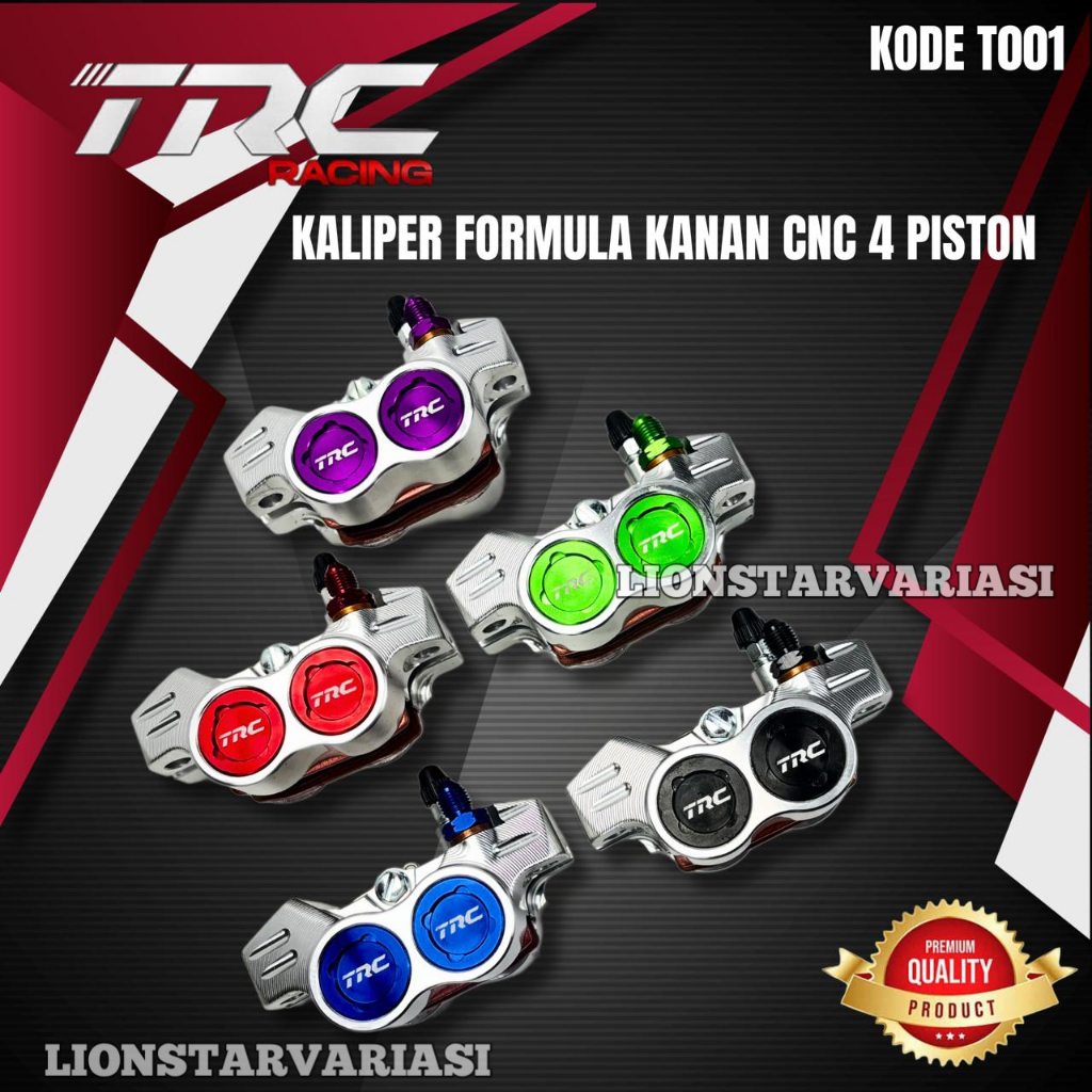 4 Piston Formula Caliper Silver Full CNC Caliper TRC Racing Right ...