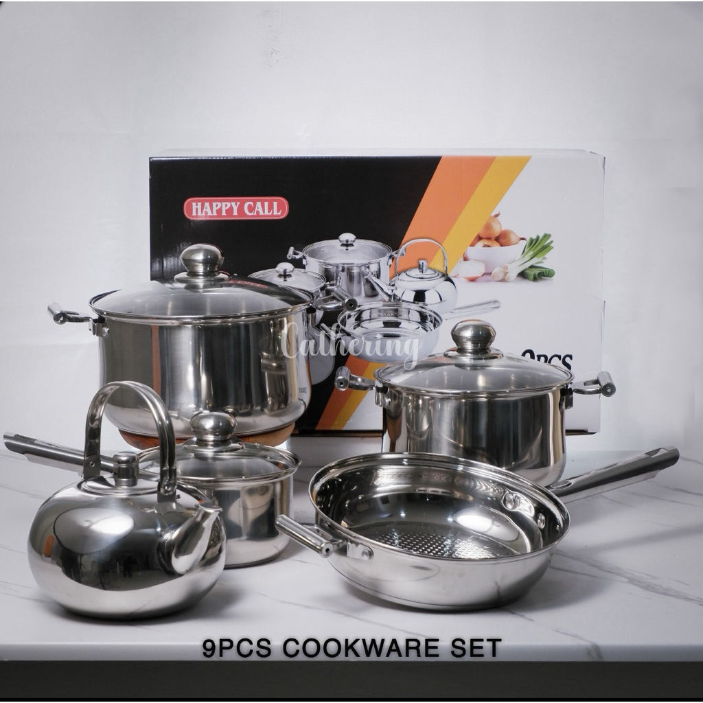 9Pcs Happy Call Cookware Set Catering Stainless Steel - Non-Stick ...