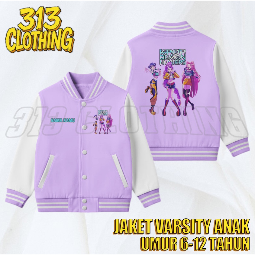 Kpop Demon Hunters Huntrix Member Kids Varsity Jacket Huntrix Member ...