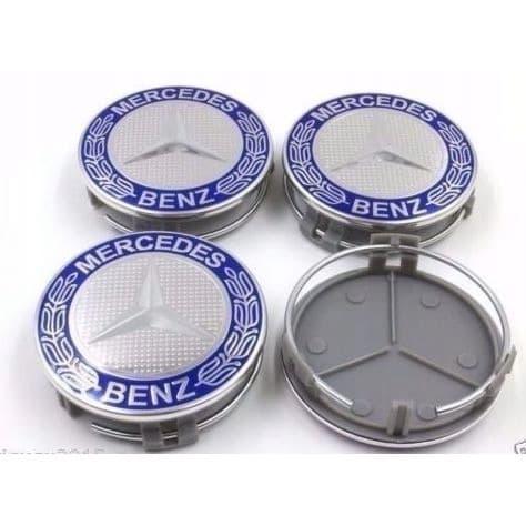 1 Set of Wheel Rims Emblem Mercy 75MM Classic Blue Mercedes Benz 75MM ...
