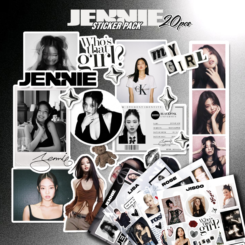 20pcs BLACKPINK Member Pack Stickers | Jennie Jisoo Lisa Rose Sticker ...