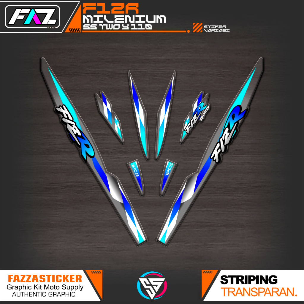 TRANSPARENT STRIPING UV F1ZR MILLENIUM MOTIF K4 STICKER STICKER YAMAHA ...