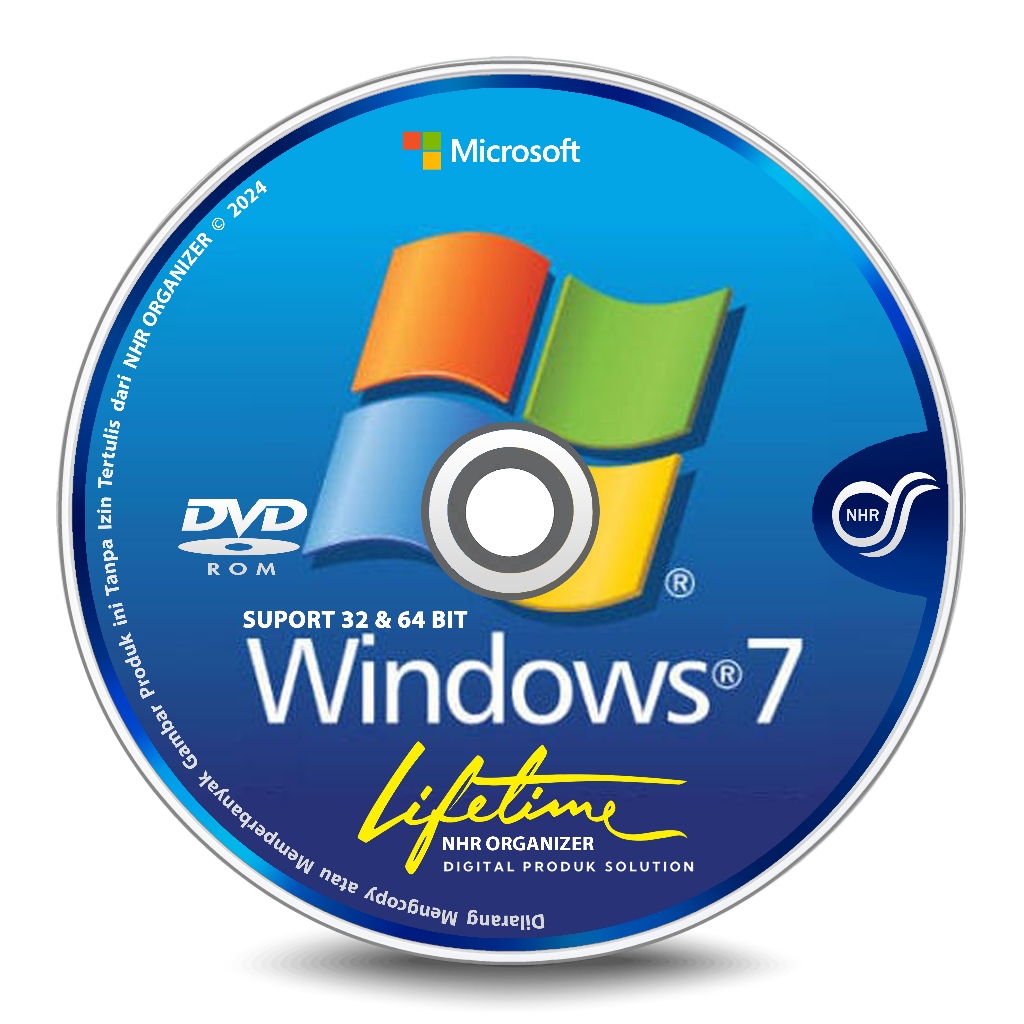 DVD Windows 7 SP1 + Key Product License Compatible 32/64-Bit Blank CD ...