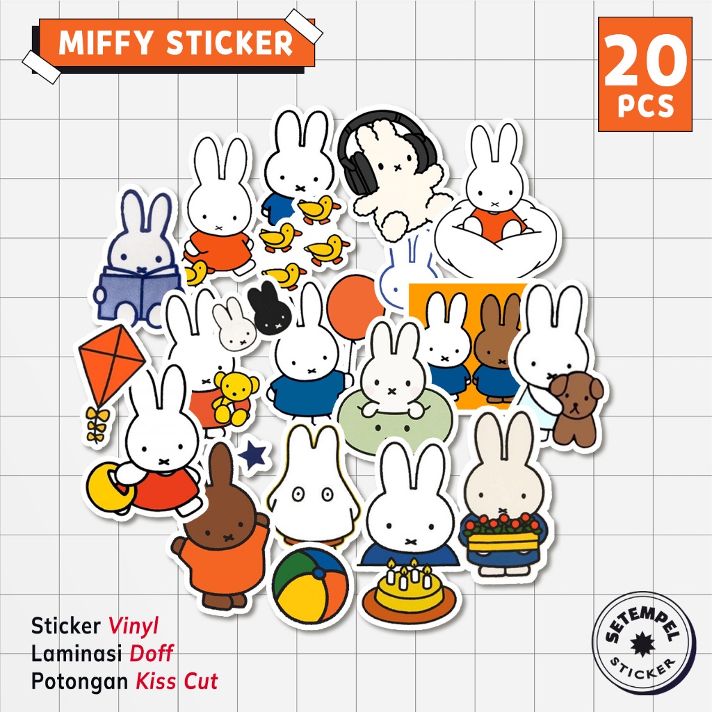 MIFFY Sticker Pack 20pcs | Miffy vinyl stickers | Shopee Philippines