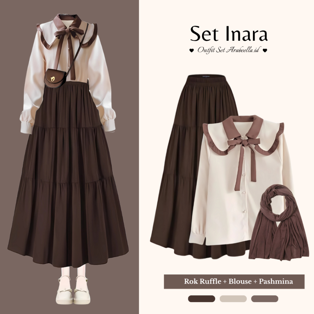 Inara Women's Suit (Stacked Skirt + Sailor Blouse + Pashmina Jersey ...