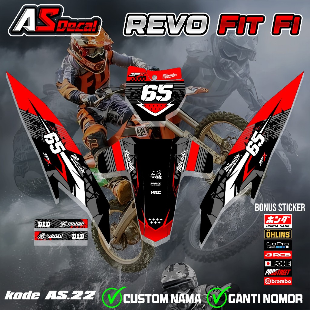 Latest DECAL RBT REVO FIT FI NEW FULL BODY RBT BEBEK MODIF SUPERMOTO YZ ...
