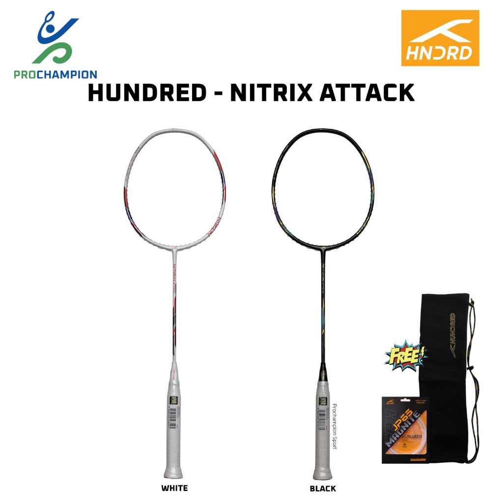 HUNDRED Nitrix Attack Series Badminton Racket | Shopee Philippines