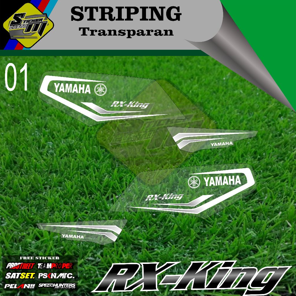 RX KING Transparent UV Striping Sticker Custom Simple Dark Body ...