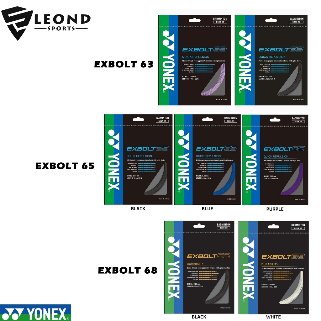 Yonex Exbolt 63 Exbolt 65 Exbolt 68 Badminton Racket Strings Yonex ...