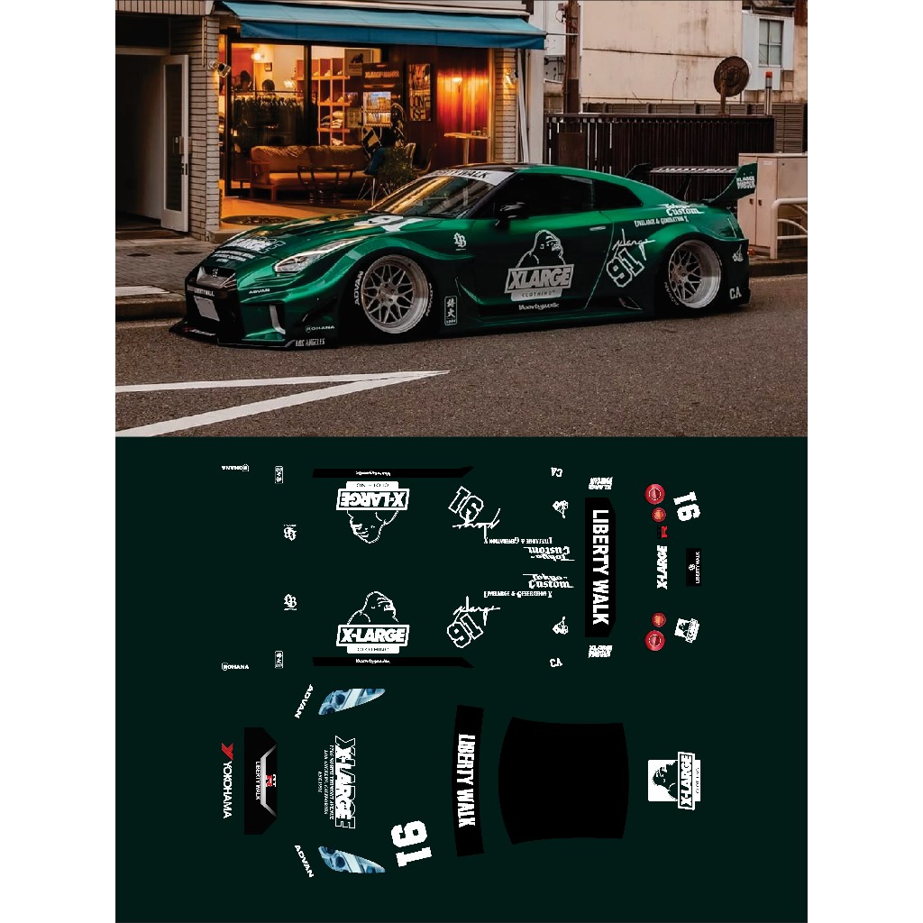 [WHITE TONER] Decal Hotwheels r35 LBWK XLARGE CLOTHING | Shopee Philippines