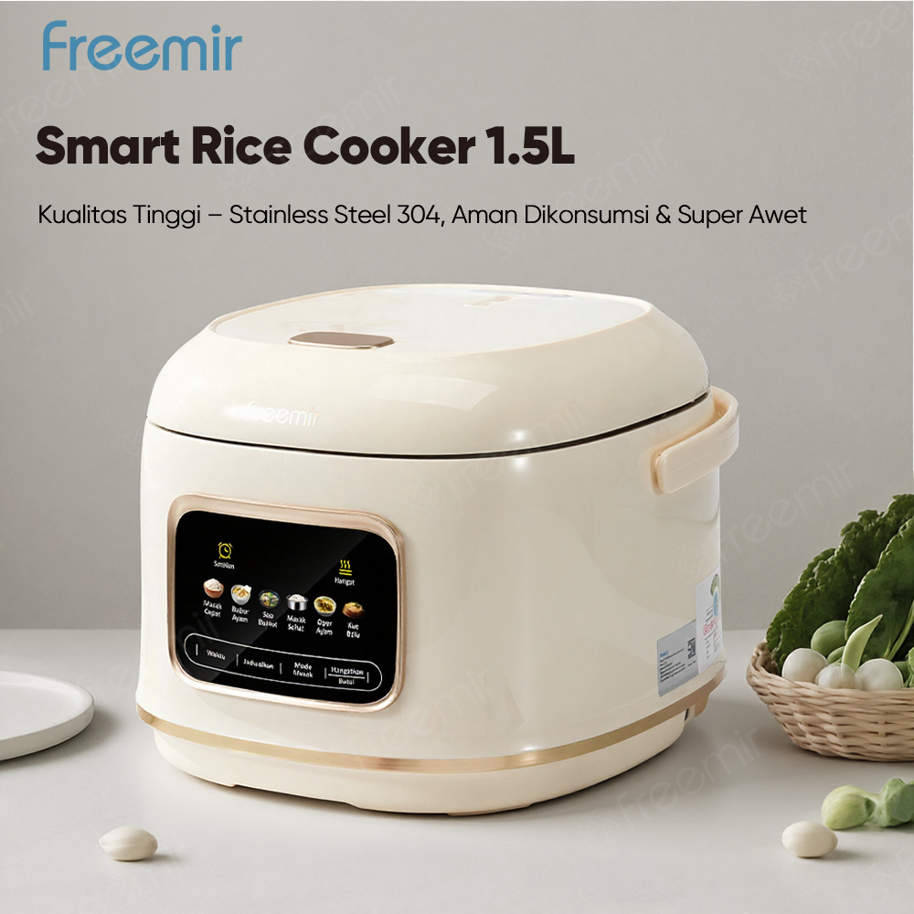 [New 2026] freemir electric Smart Rice Cooker Stylish 1.5L low carbo ...