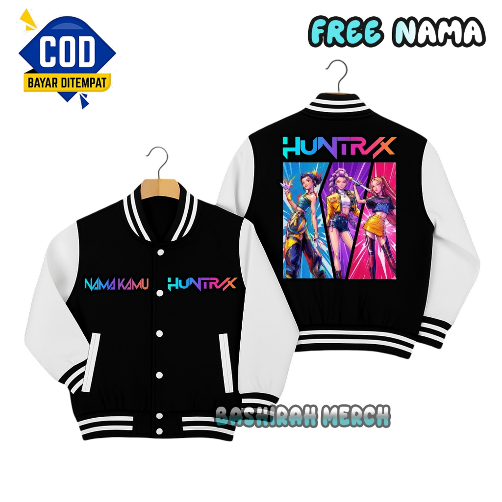 Children's varsity jacket huntrix kpop demon hunter animation free name ...