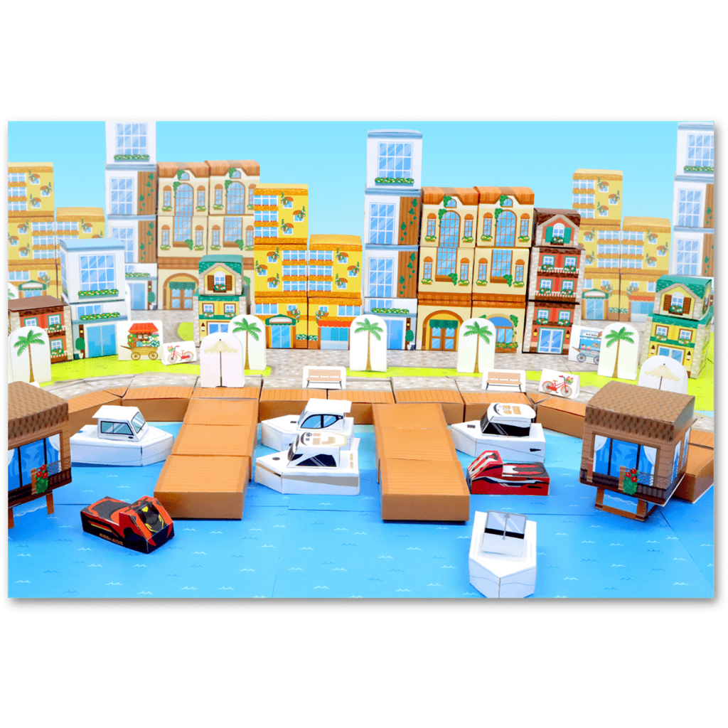 DIY Papercraft Diorama Marina Town Kit Paper Pattern Print | Shopee ...