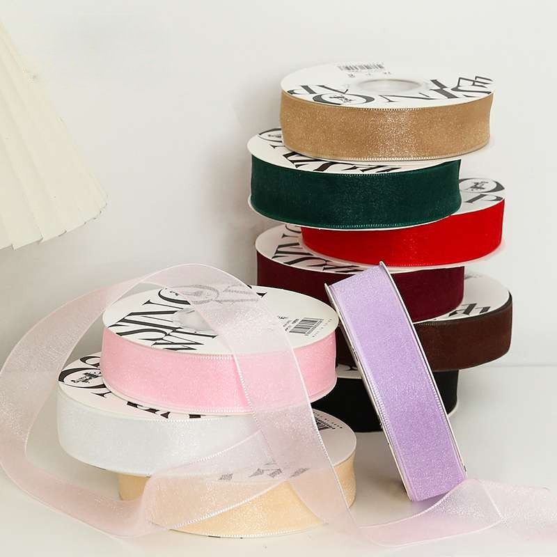 (Per Meter) Premium Transparent Glitter Organza Ribbon - Korean Gift ...