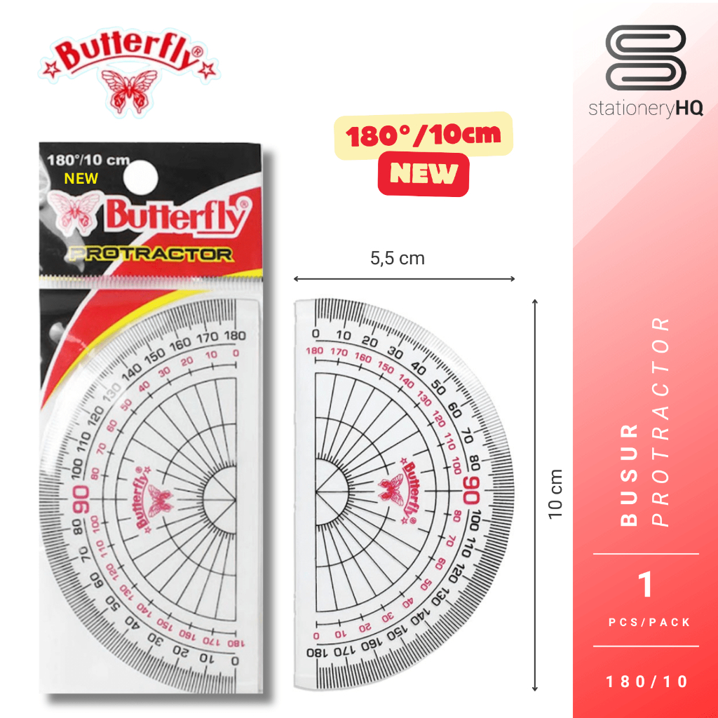 Butterfly Protractor Ruler 180 10 cm/ New | Shopee Philippines
