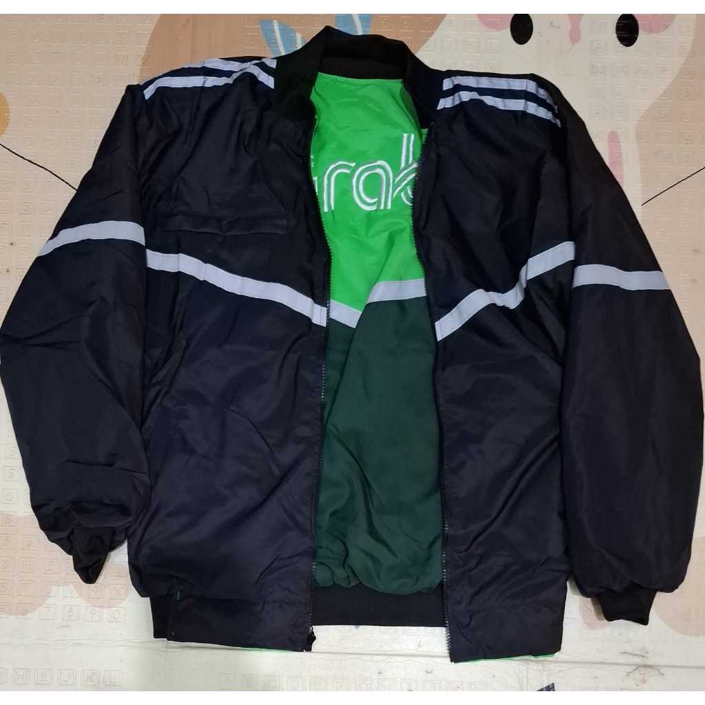 HIJAU GRAB GREEN REVERSIBLE JACKET WITH BLACK JACKET WITH WATERPROOF ...