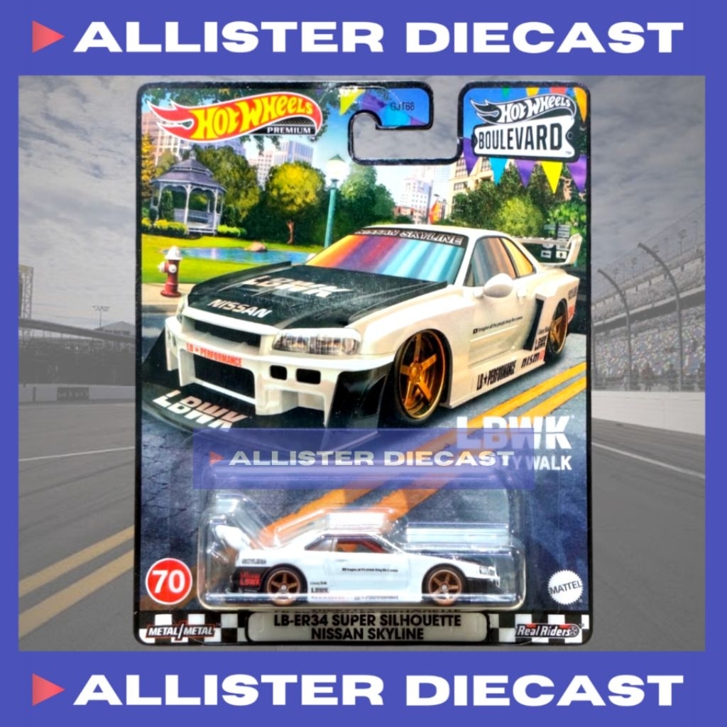 PREMIUM Hot Wheels LB ER34 Super Silhouette Nissan Skyline White ...