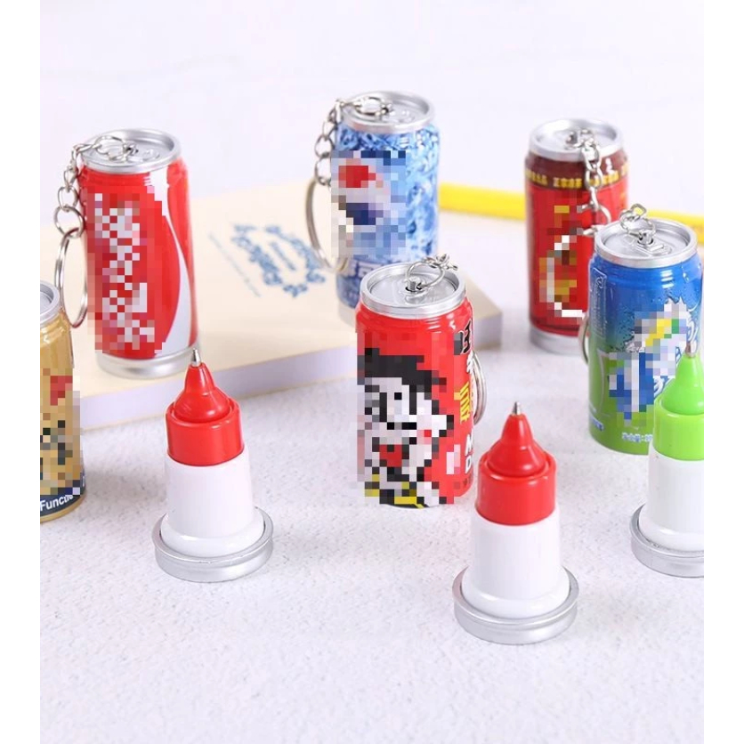GANTUNGAN Canned Drink Keychain 2 IN 1 Canned Drink Pen Keychain ...