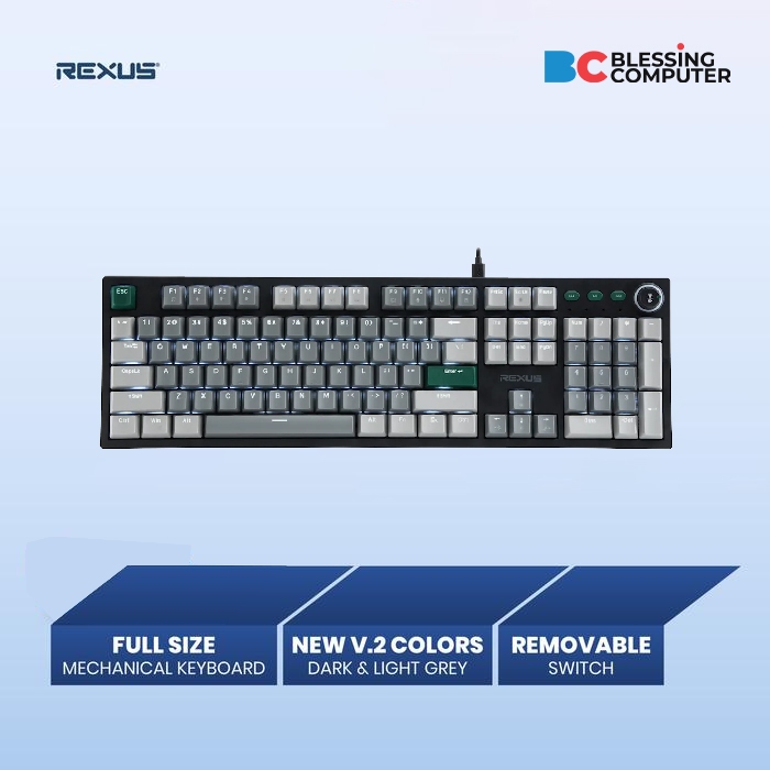 REXUS HEROIC RX-KX5 V2 DARK GREY Switch Red Gaming Keyboard | Shopee ...