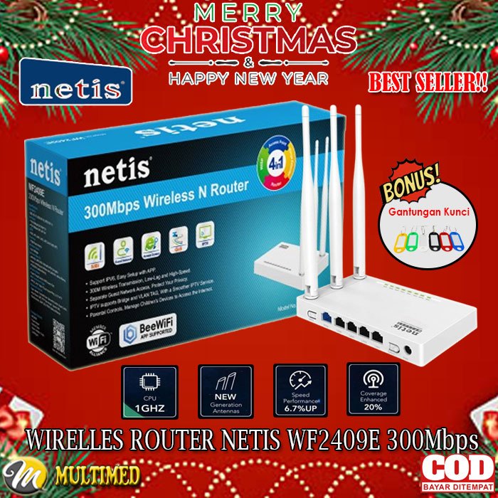 NETIS WF2409E 300Mbps Smart Wireless Router – 3 Antennas | Shopee ...