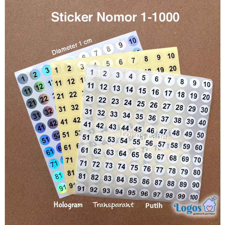 Number Sticker 1-1000 Round Number Label Round Number Sticker | Shopee ...