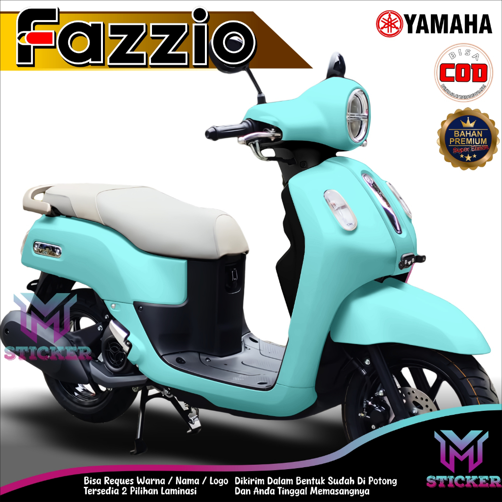 Yamaha Fazzio Full Body Motorcycle Decal Sticker, Simple Plain Motif ...