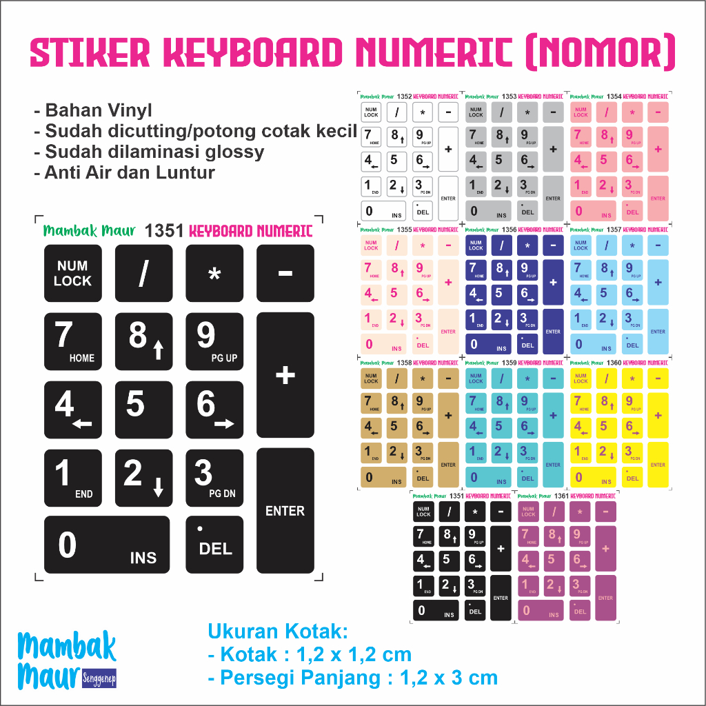 NUMERIC KEYBOARD STICKERS / NUMBER KEYBOARD STICKERS MADE IN GLOSSY ...