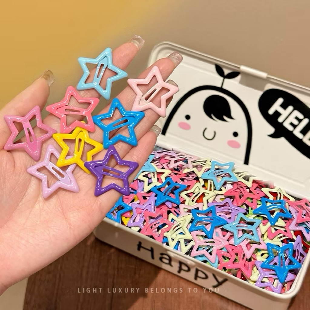 GET 10 viral colorful star clips | Shopee Philippines
