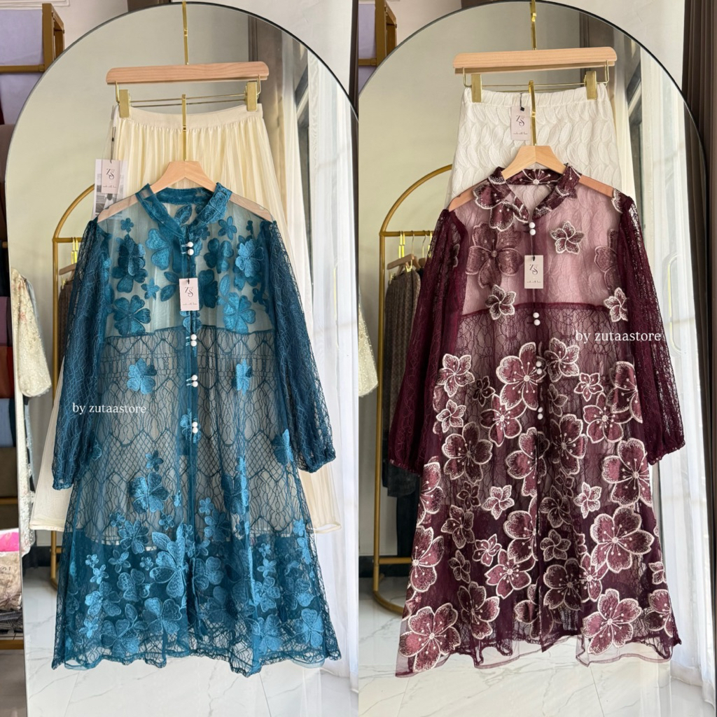 HANA OUTER TUNIC TILE GARDEN PREMIUM | Latest Eid clothes| Rayya Series ...