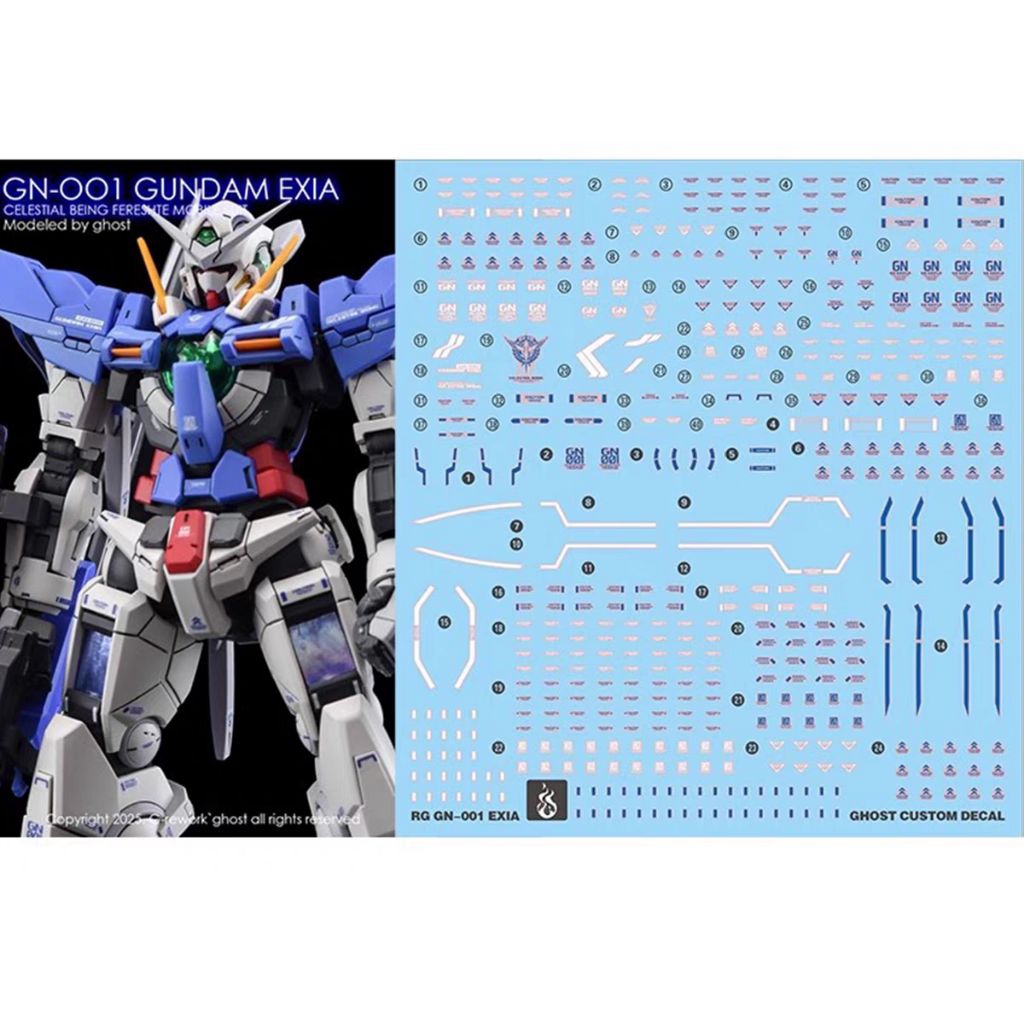 RG 1/144 GUNDAM EXIA WATER DECAL GHOST CUSTOM DECAL | Shopee Philippines