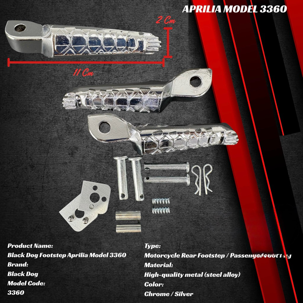 APRILIA MODEL CHROME REAR FOOTSTEP MOTORCYCLE REAR CHROME FOOTSTEP ...