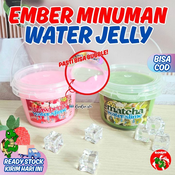 Slime Matcha Bucket Slime/ Strawberry Bucket Slime Bucket Water Jelly ...