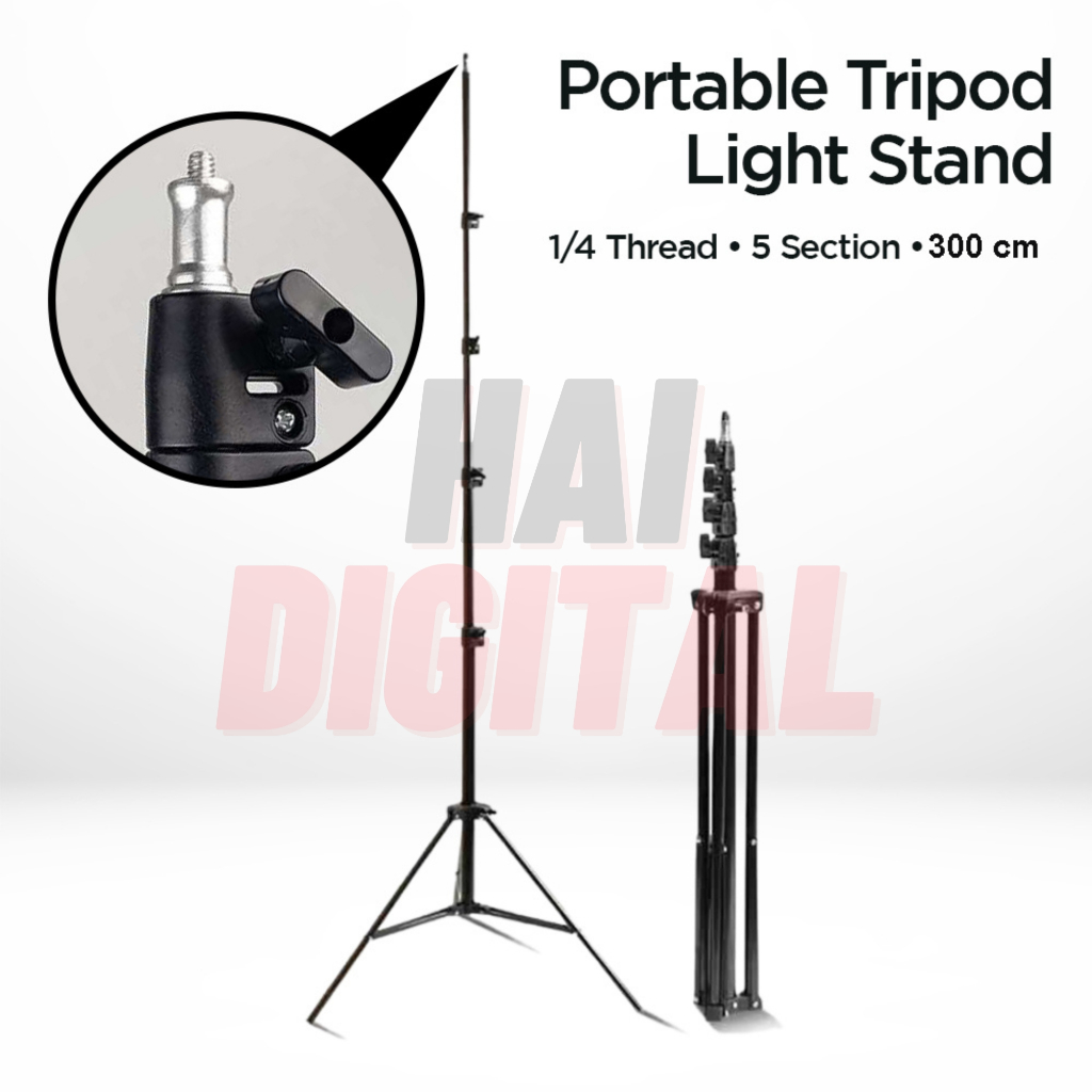 Tripod Light Stand Lighting Studio Photography Light Pole 5 Sections ...