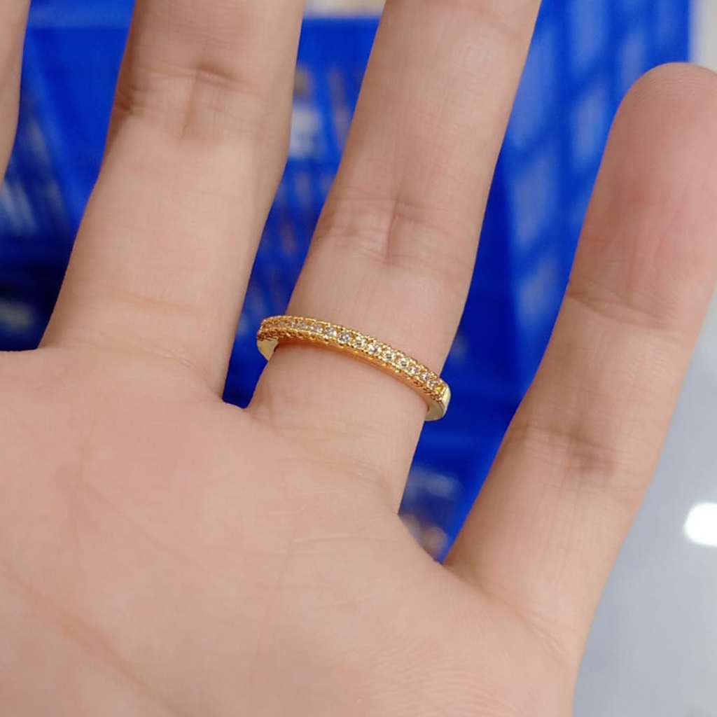 PARIS Unique Simple Solitaire Gemstone Ring 1 Row Gold | Shopee Philippines