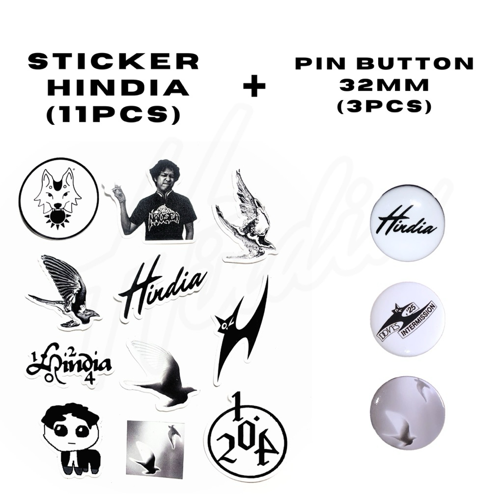 STICKER + PIN HINDIA DOVES LHAB STICKER HINDI PIN HINDIA Waterproof ...