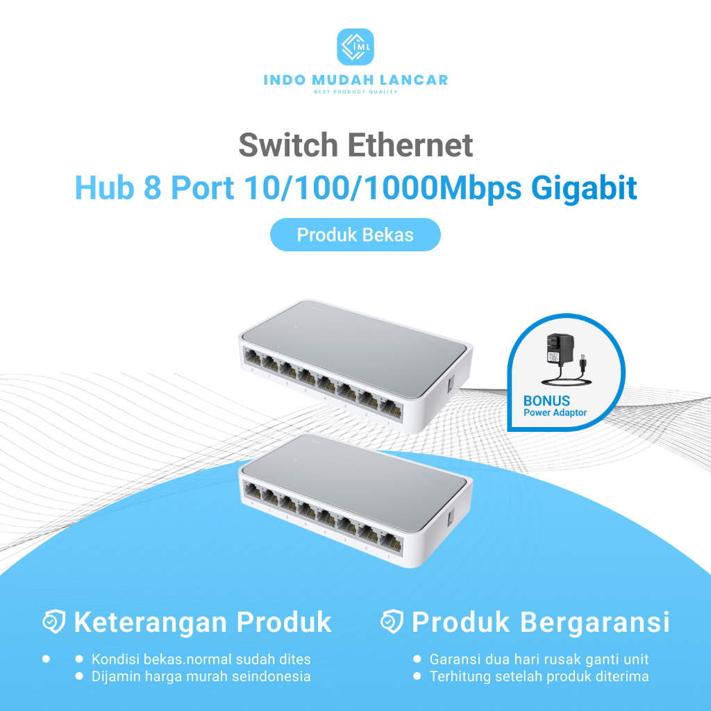 Hub 8 Port 10/100/1000Mbps Gigabit Ethernet Switch 5-12V Support for ...
