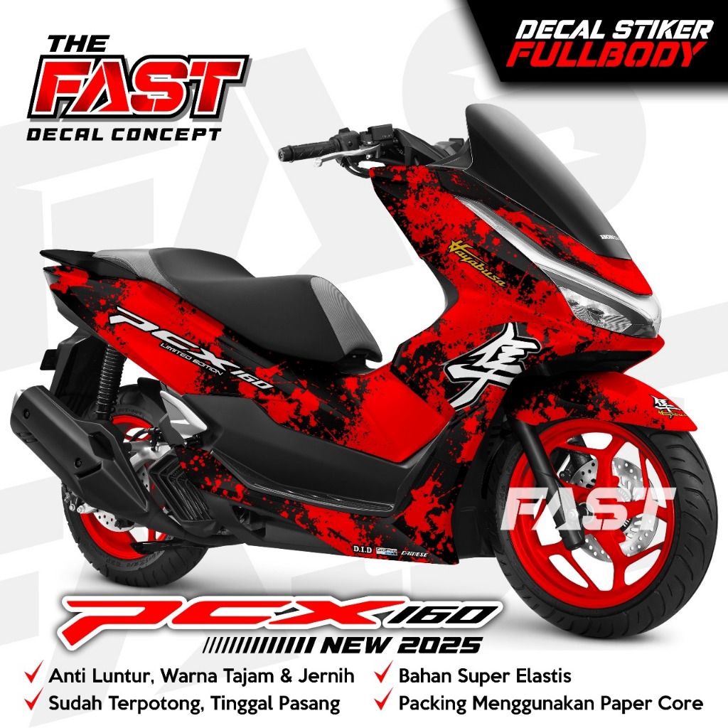 Latest Honda Pcx 160 2025 Variation Stickers Full Body Hayabusa Motif ...